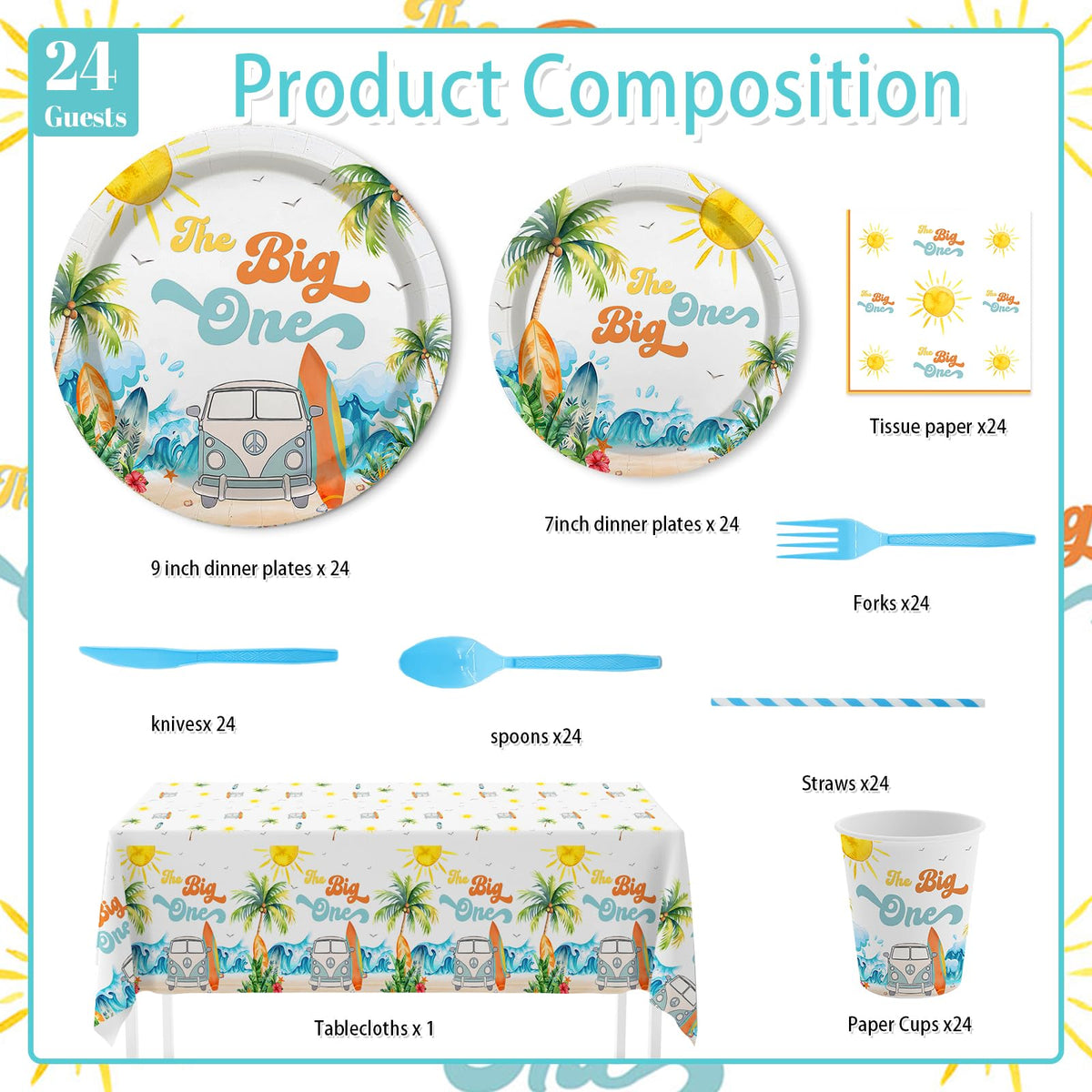MEHOFOND The Big One 7-inch surf plate adds beachy charm to desserts