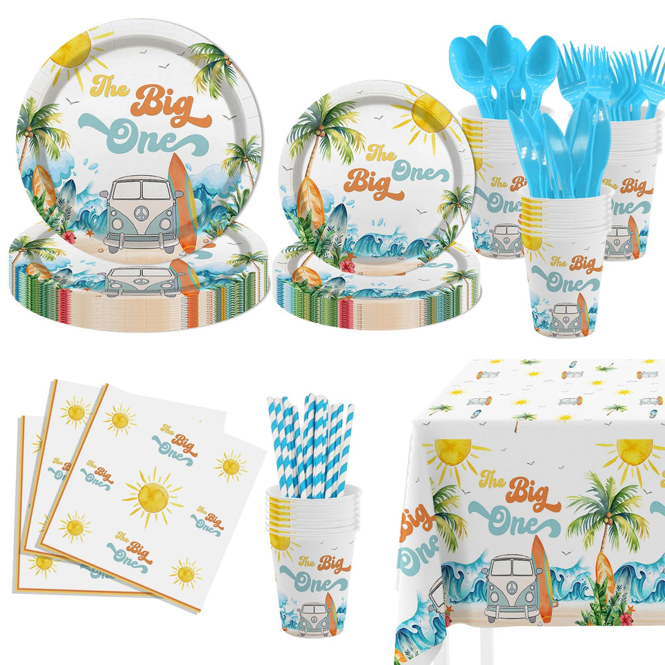 MEHOFOND The Big One 9-inch surf plate provides sturdy beach party dinnerware for seaside celebrations