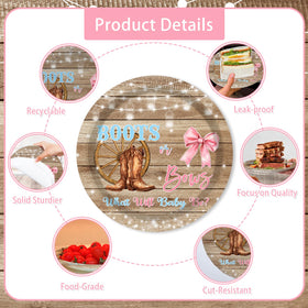 MEHOFOND boots and bows tablecloth provides a rustic backdrop for photos and layout.