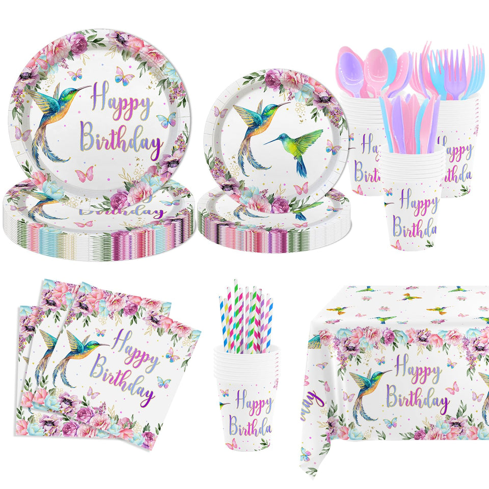 MEHOFOND hummingbird dinner plates 9-inch for vibrant main course servings at celebrations