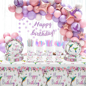 MEHOFOND hummingbird disposable tablecloth protects surfaces with floral style