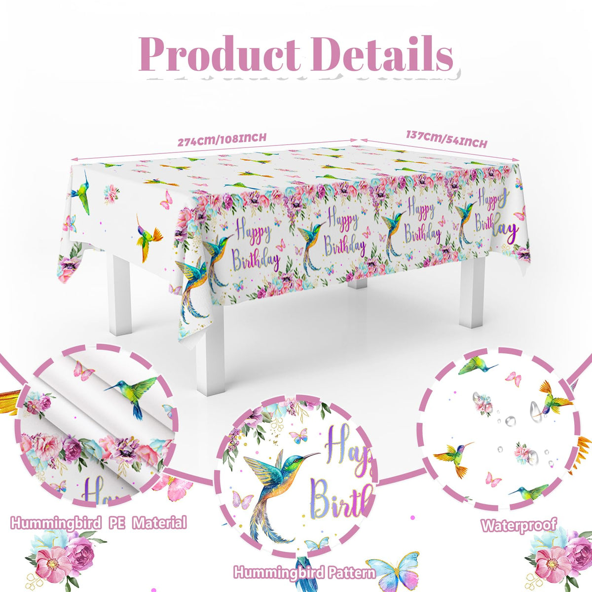 MEHOFOND hummingbird watercolor design adds festive flair to the table