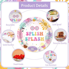MEHOFOND Splish Splash disposable tablecloth protects surfaces and simplifies cleanup.
