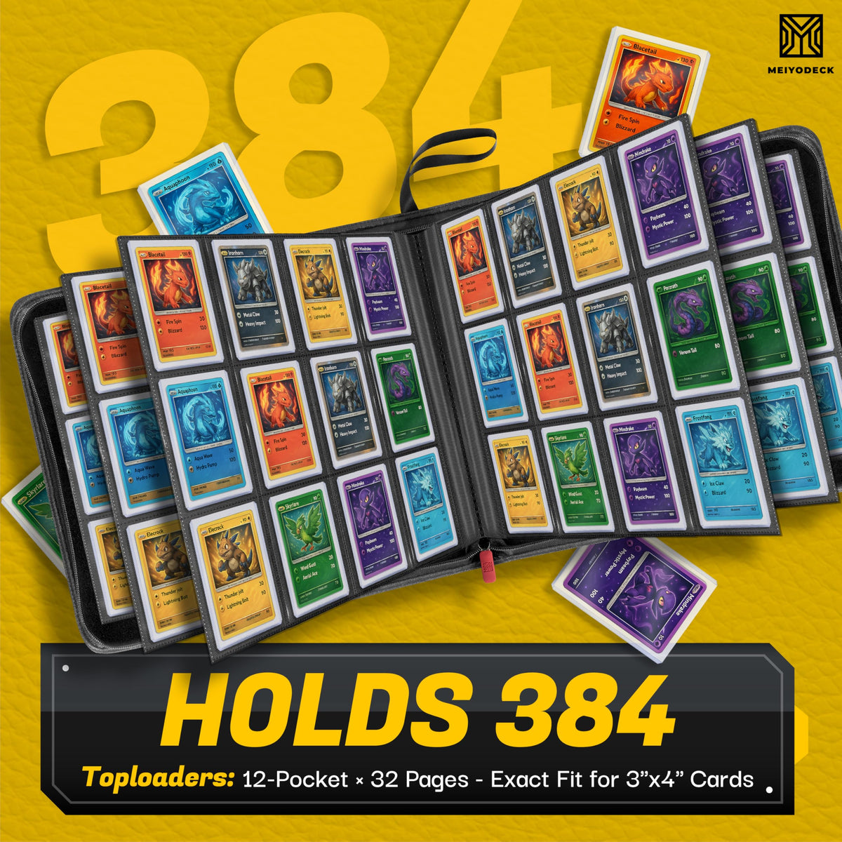 MEIYODECK Toploader 12-pocket layout for easy viewing and secure storage