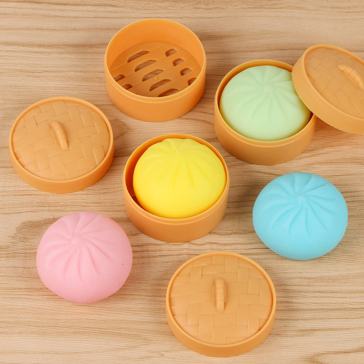 MEIEST yellow dumpling stress ball promotes quick relief at work.