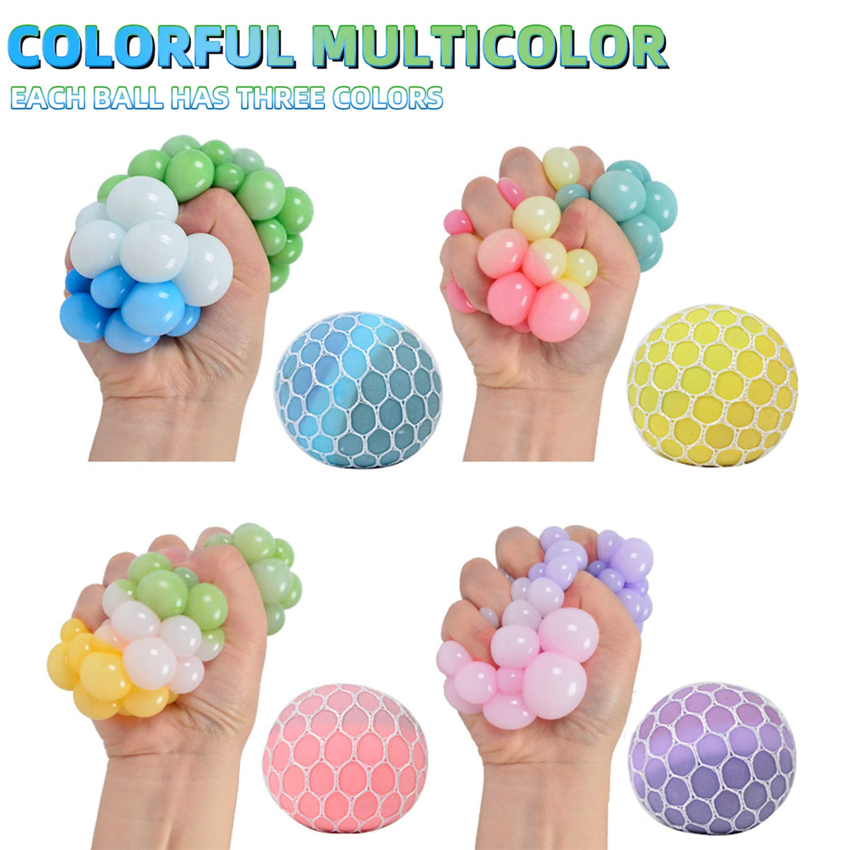 MEIEST mesh grape stress ball blue tactile relief for work breaks