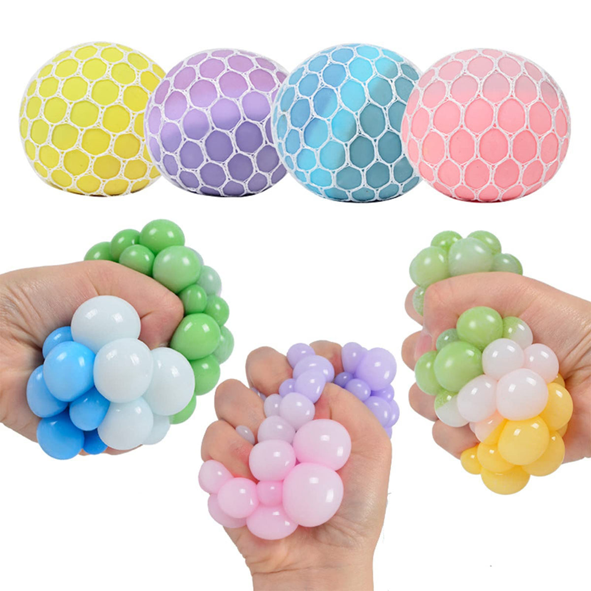 MEIEST mesh grape stress ball yellow color-change for focus and calm during study
