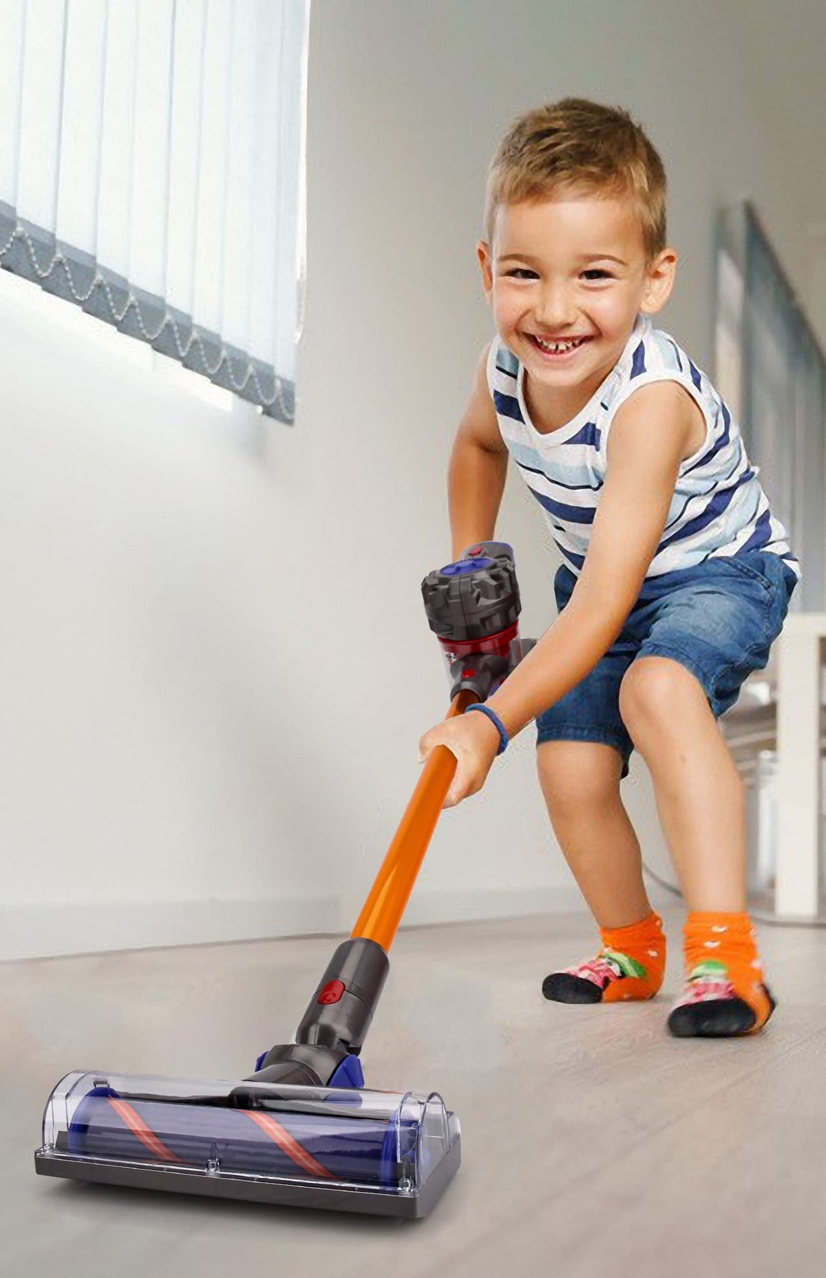 MEIJIABA toy vacuum in handheld mode for lightweight play