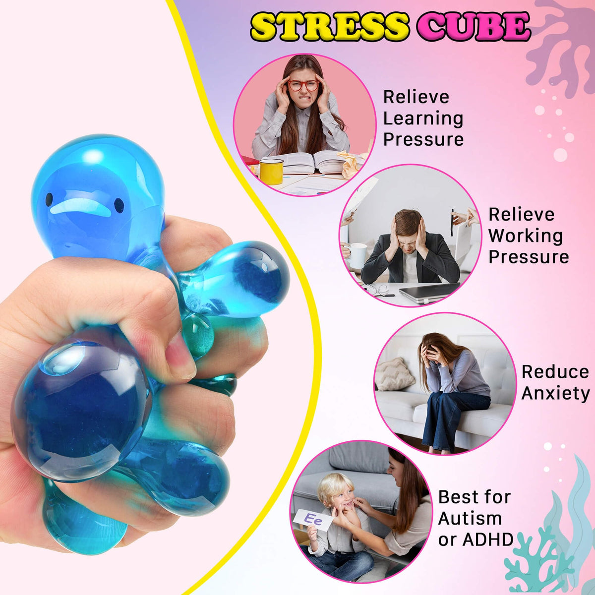Meijoy Mochi-animal Crab Stress Cube offers satisfying squish in hand