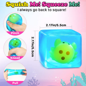 Meijoy Stress Cube glowing in the dark enhances visual appeal during relaxation.
