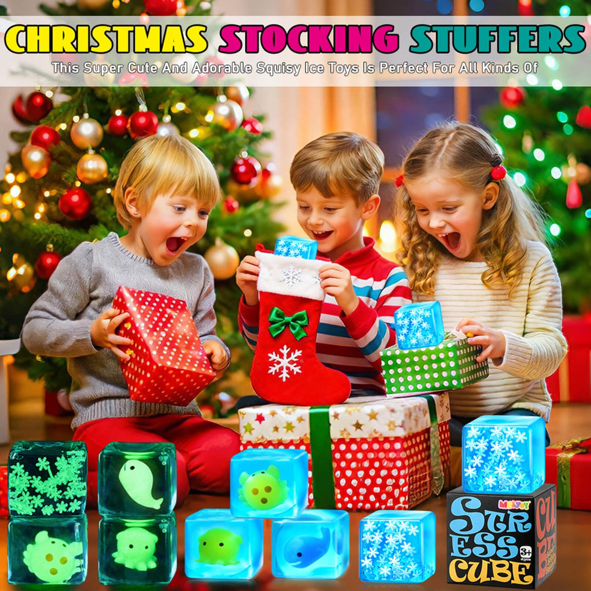 Meijoy stress cube snowflakes glow in dark calming visual cue
