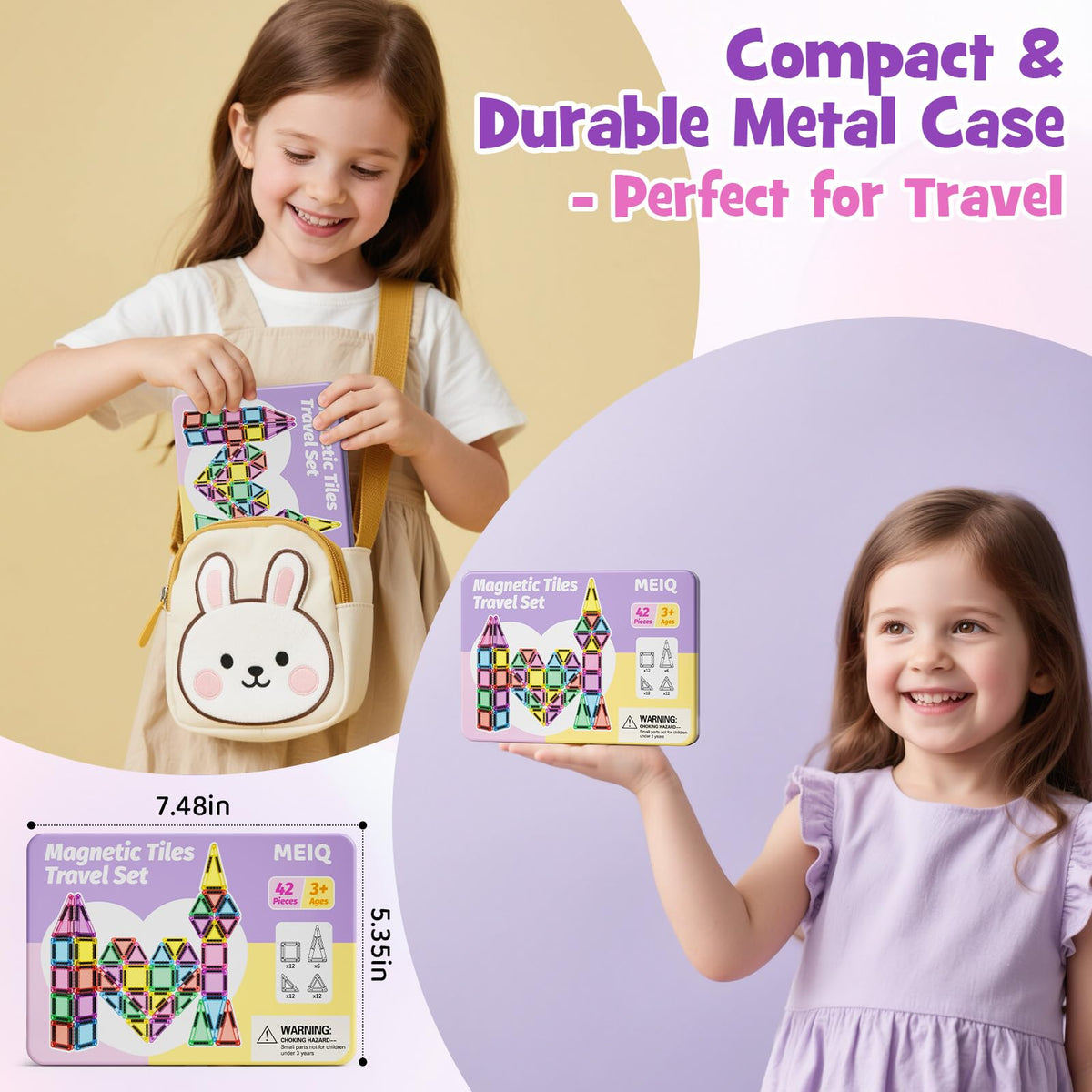 Child-safe MEIQ magnets with smooth edges ready for safe building