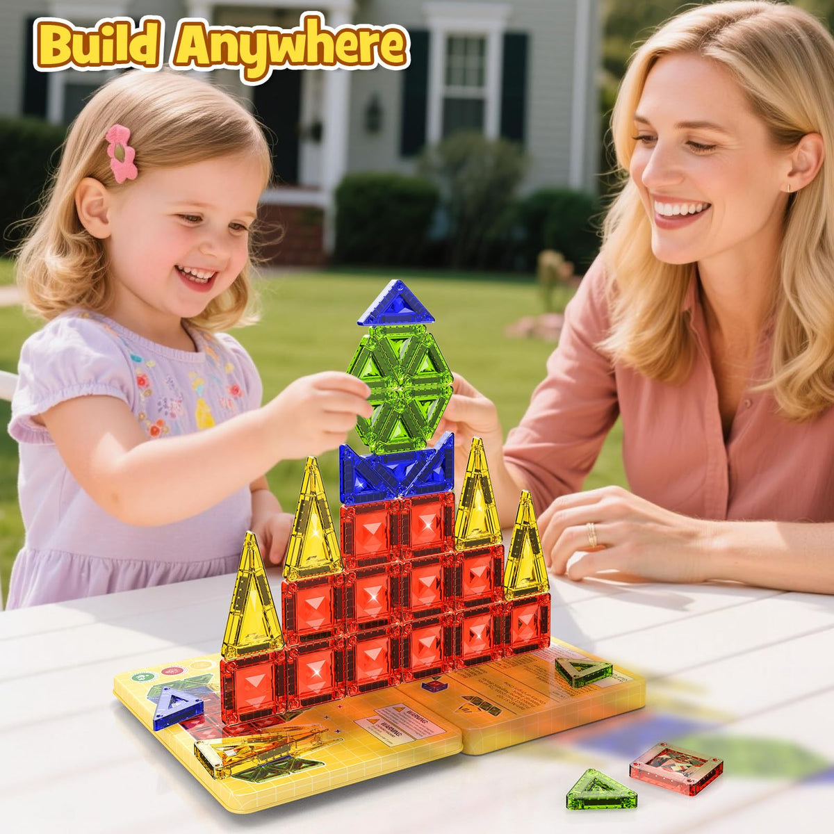 MEIQ contents include 14 squares and 12 triangles for versatile structures.