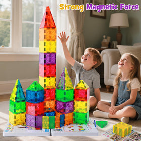 MEIQ play area with magnetic tiles sparks spatial thinking
