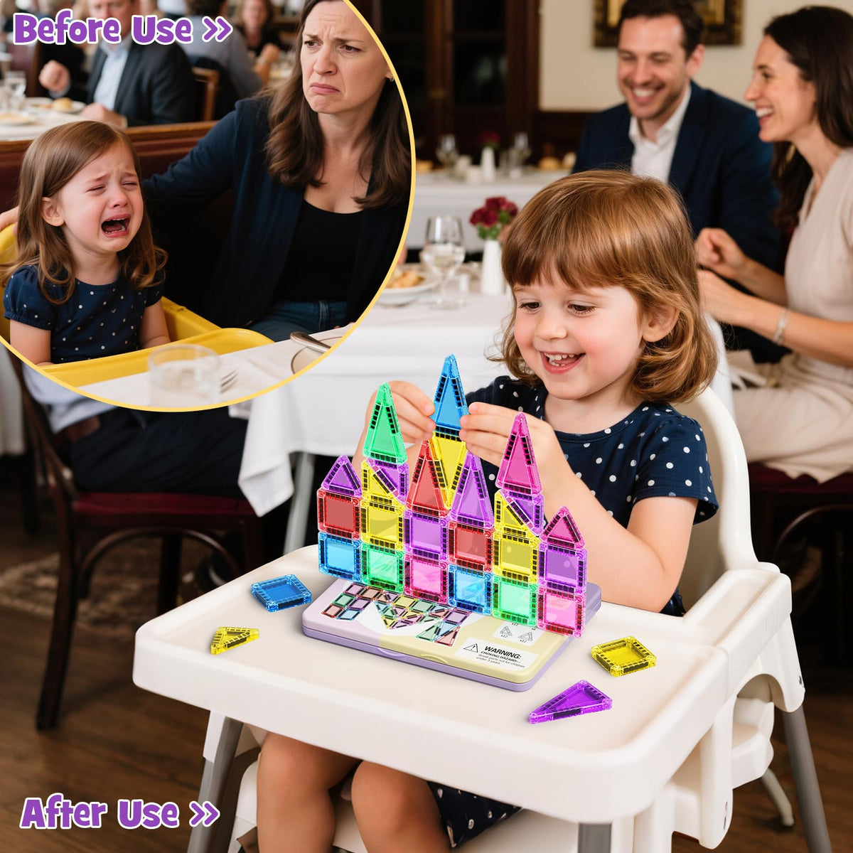 Mini MEIQ tiles designed for small hands during play