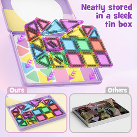 Tiles including squares and triangles from MEIQ for creative constructions