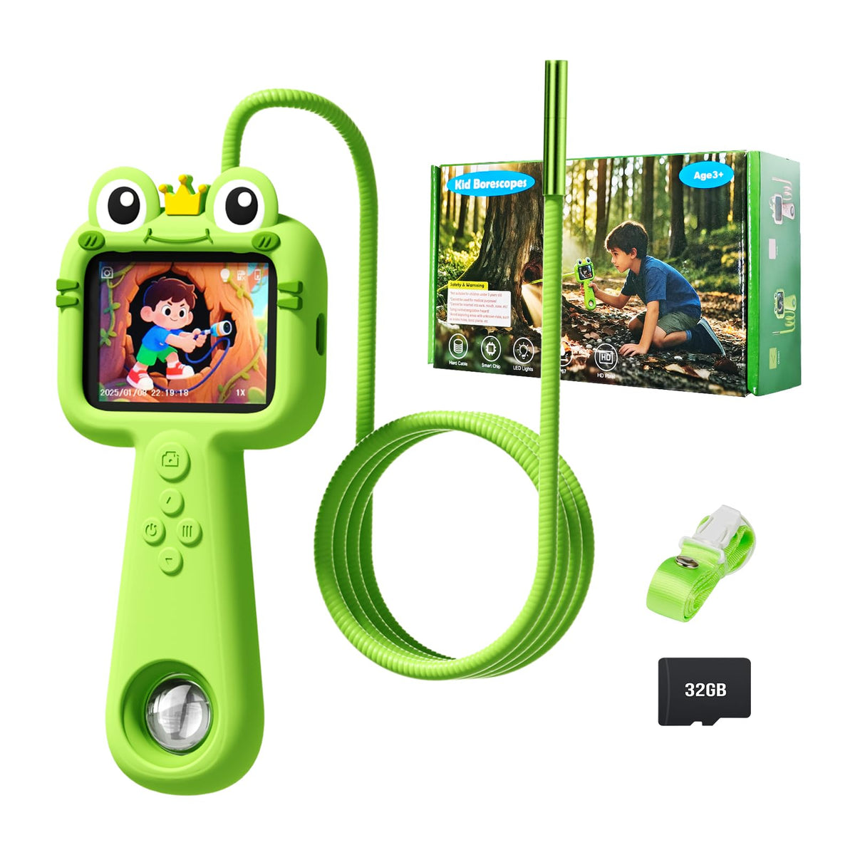 Meirenivo kids borescope with 2.4-inch screen shows pond life clearly for curious explorers