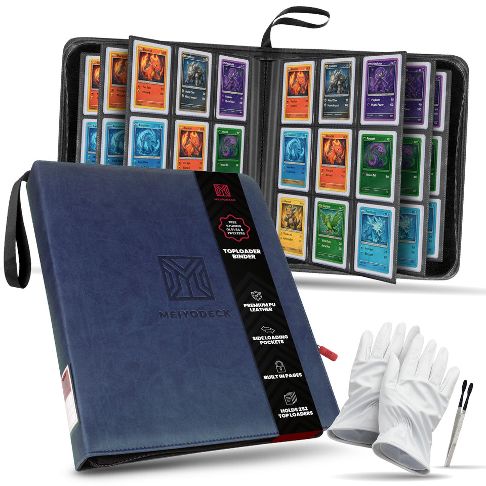 MEIYODECK Toploader Binder showing 252-card capacity for organized storage