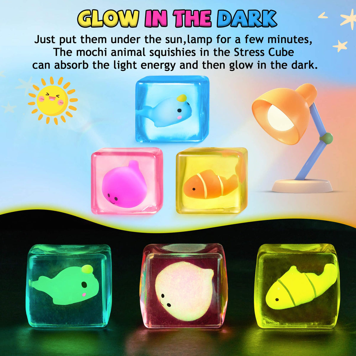 Meijoy Stress Cube clownfish mochi animal for calming sensory play