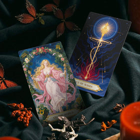 Delicate floral illustrations from the Moonshadow deck for thoughtful readings.