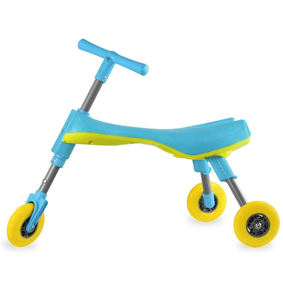 MEKBOK Fly Bike folded blue, compact form for convenient storage.