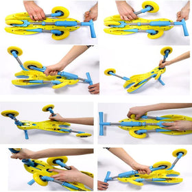 MEKBOK Fly Bike blue pedal area, encourages active leg movement.