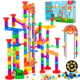 Meland 247Pcs Marble Run with motorized elevator showing engaging STEM play.