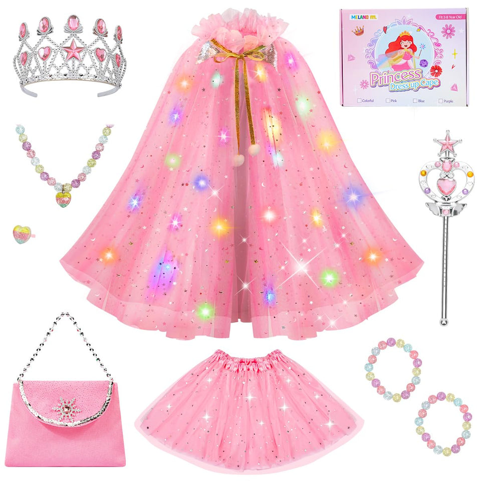 Meland glowing cape with dress creates a magical princess look for parties