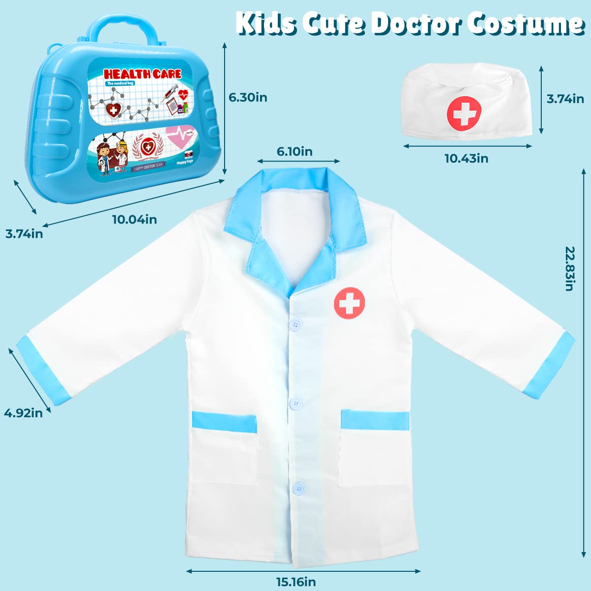 Meland doctor coat and hat complete authentic dress up
