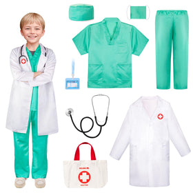 Meland doctor costume coat with carry bag for immersive dress-up play.