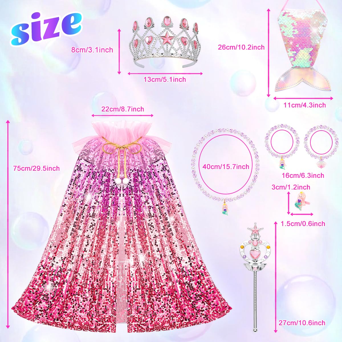 Meland mermaid cape suitable for party photos and celebrations