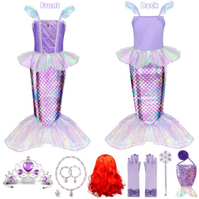 Meland giftable mermaid dress-up set for girls ages 3-8 and birthdays.