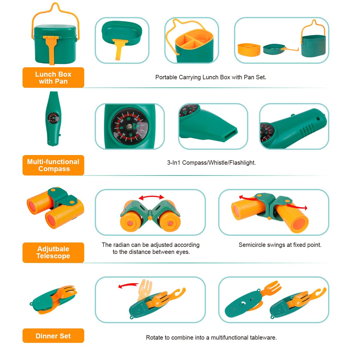 Meland 2-in-1 hatchet and knife for imaginative camping tasks.
