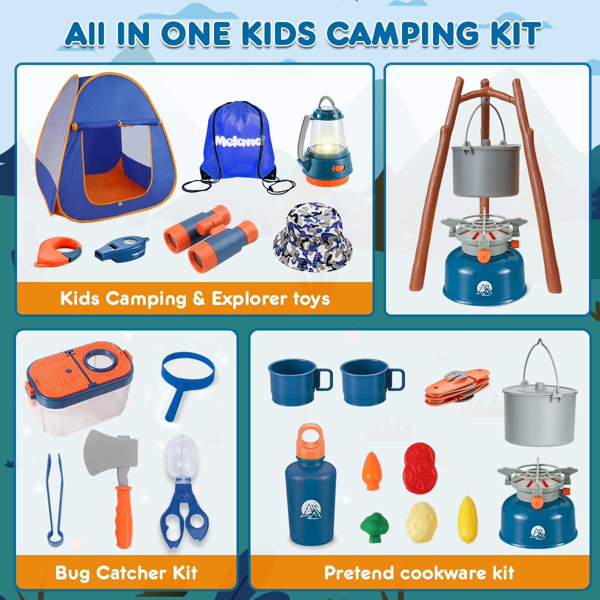 Meland Kids Camping Set Binoculars for distant discoveries