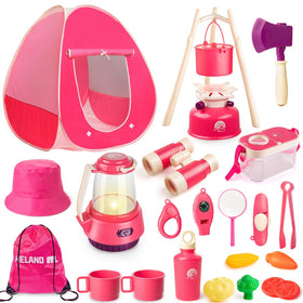 Meland Kids pink tent for indoor pretend play and cozy hideaway.
