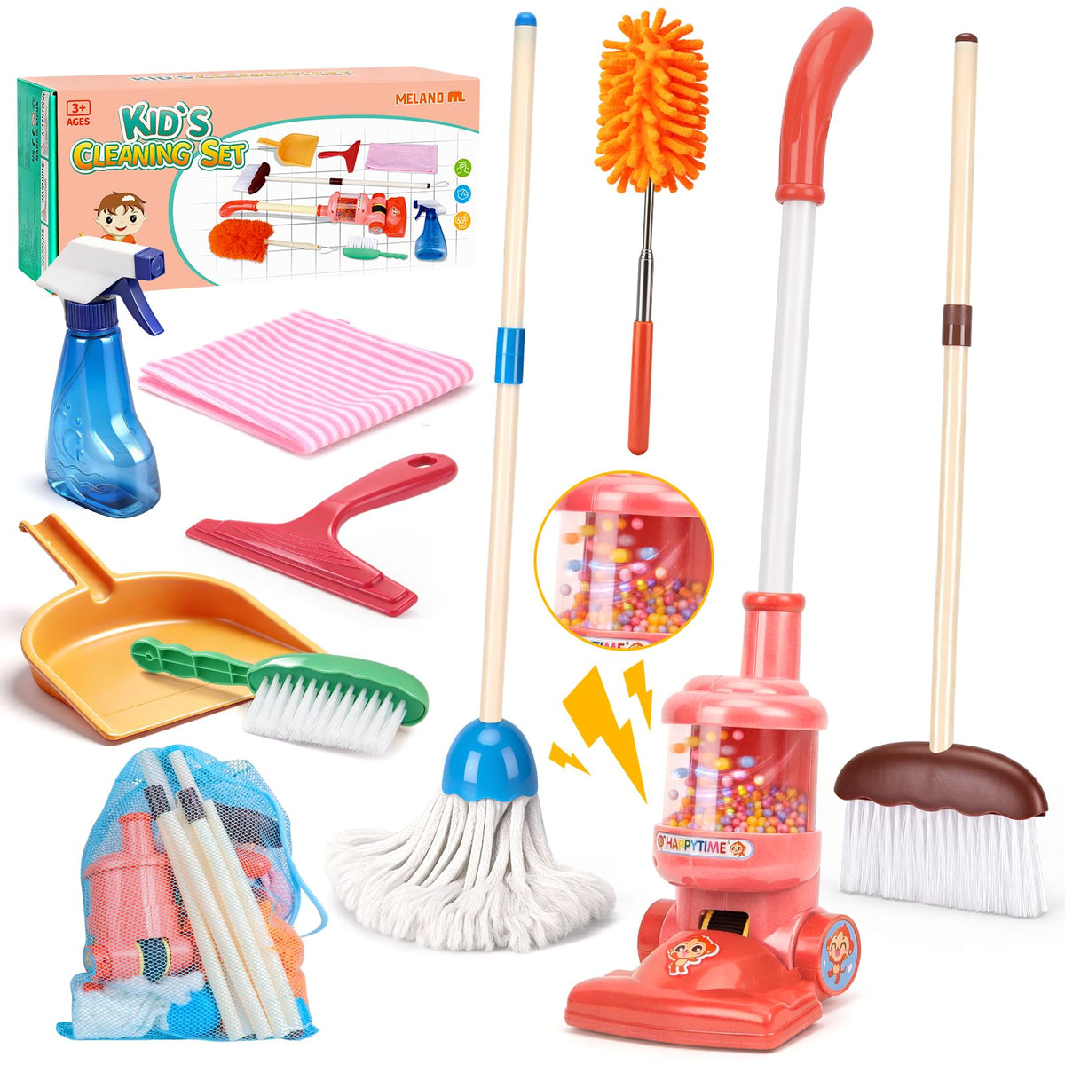 Meland Kids Cleaning Set broom helps toddlers form tidy habits.