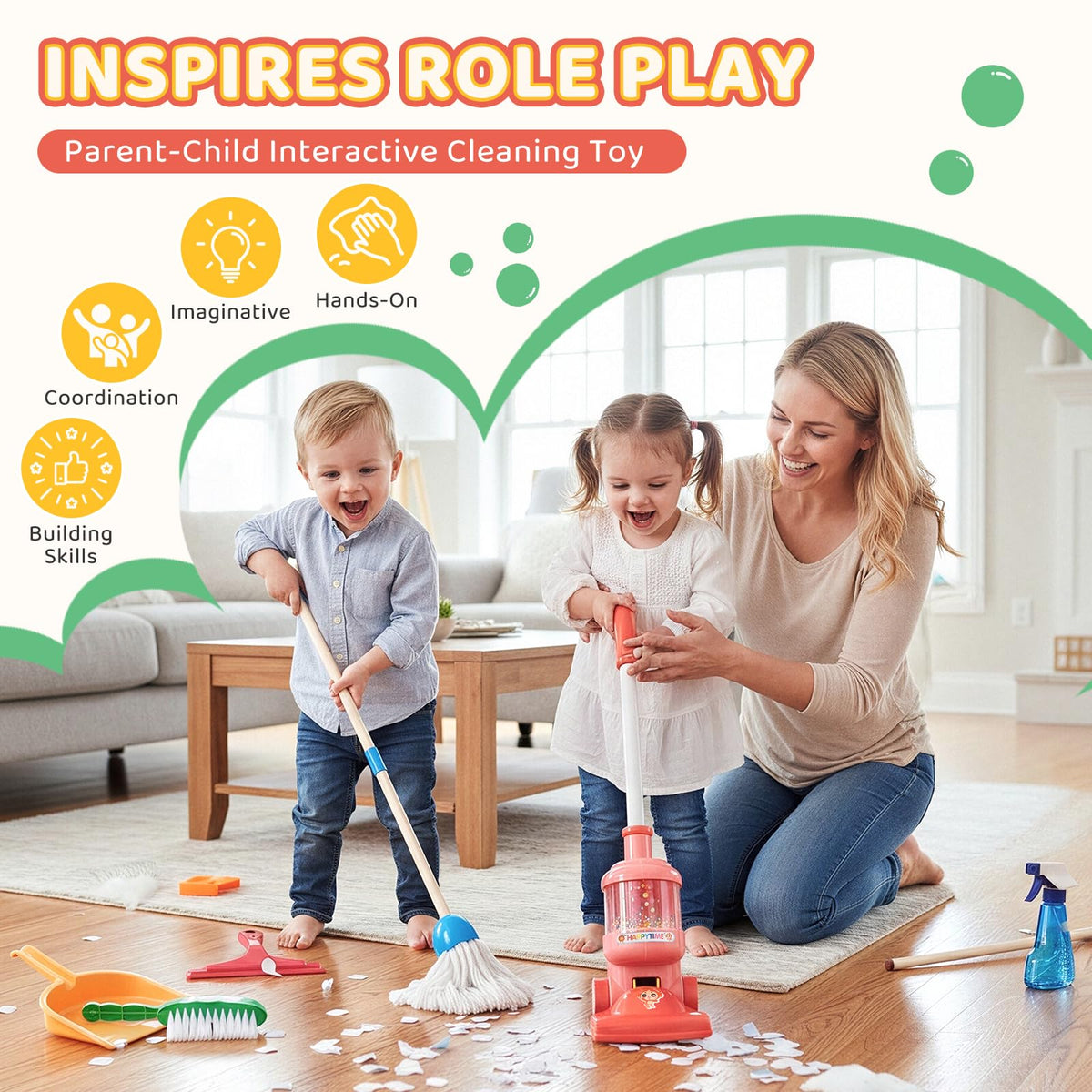 Meland set uses bright colors to engage kids during playtime.