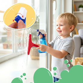 Meland cleaning tools set promotes early coordination during pretend chores.