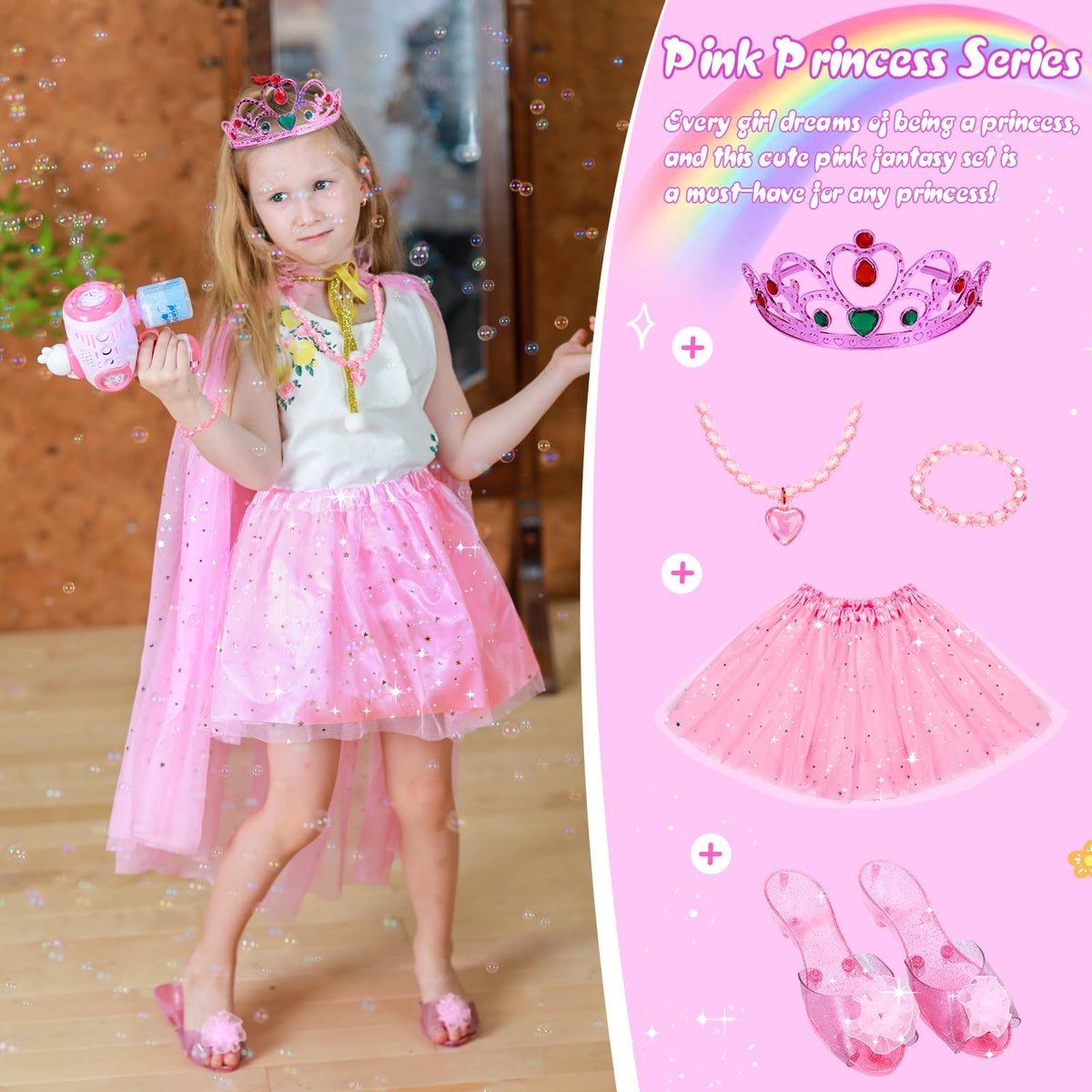 Meland layered princess skirts with sparkling stars inspire twirling fun.