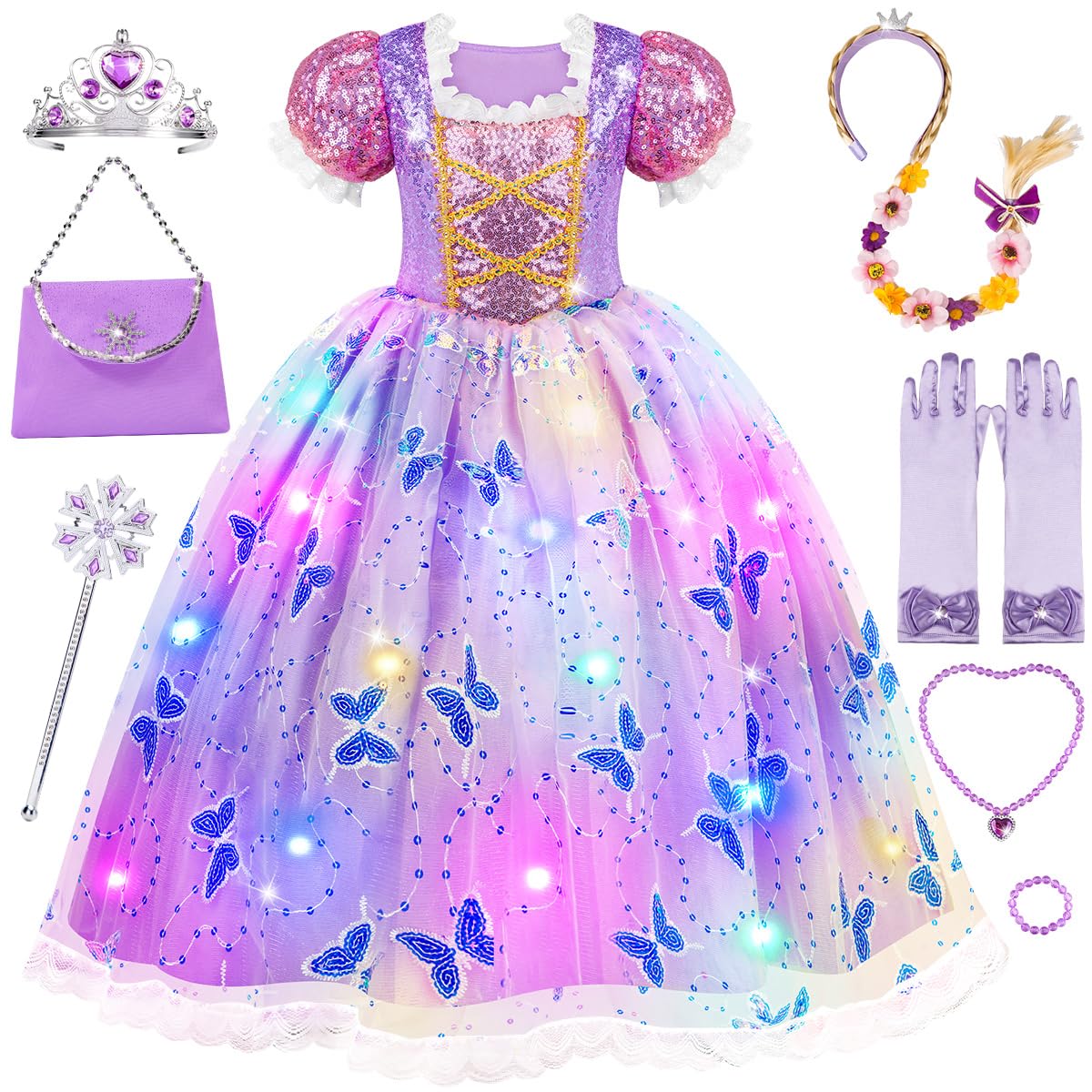 Meland light-up princess dress bodice for sparkling imaginative play