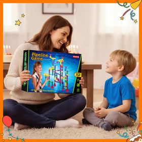 Meland Marble Run big drop areas encourage exploration and cause-and-effect learning.