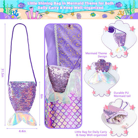 Meland mermaid accessories bag, necklace, and jewelry for the complete look.
