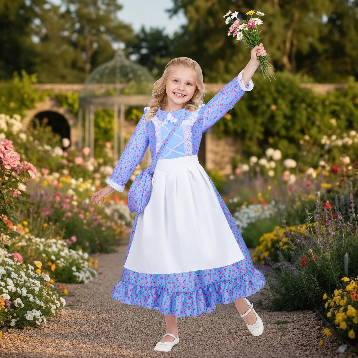 Meland Pioneer dress blue bonnet for an authentic vintage look during plays.
