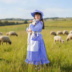 Meland Pioneer Dress Blue color options with three color variants for growing kids