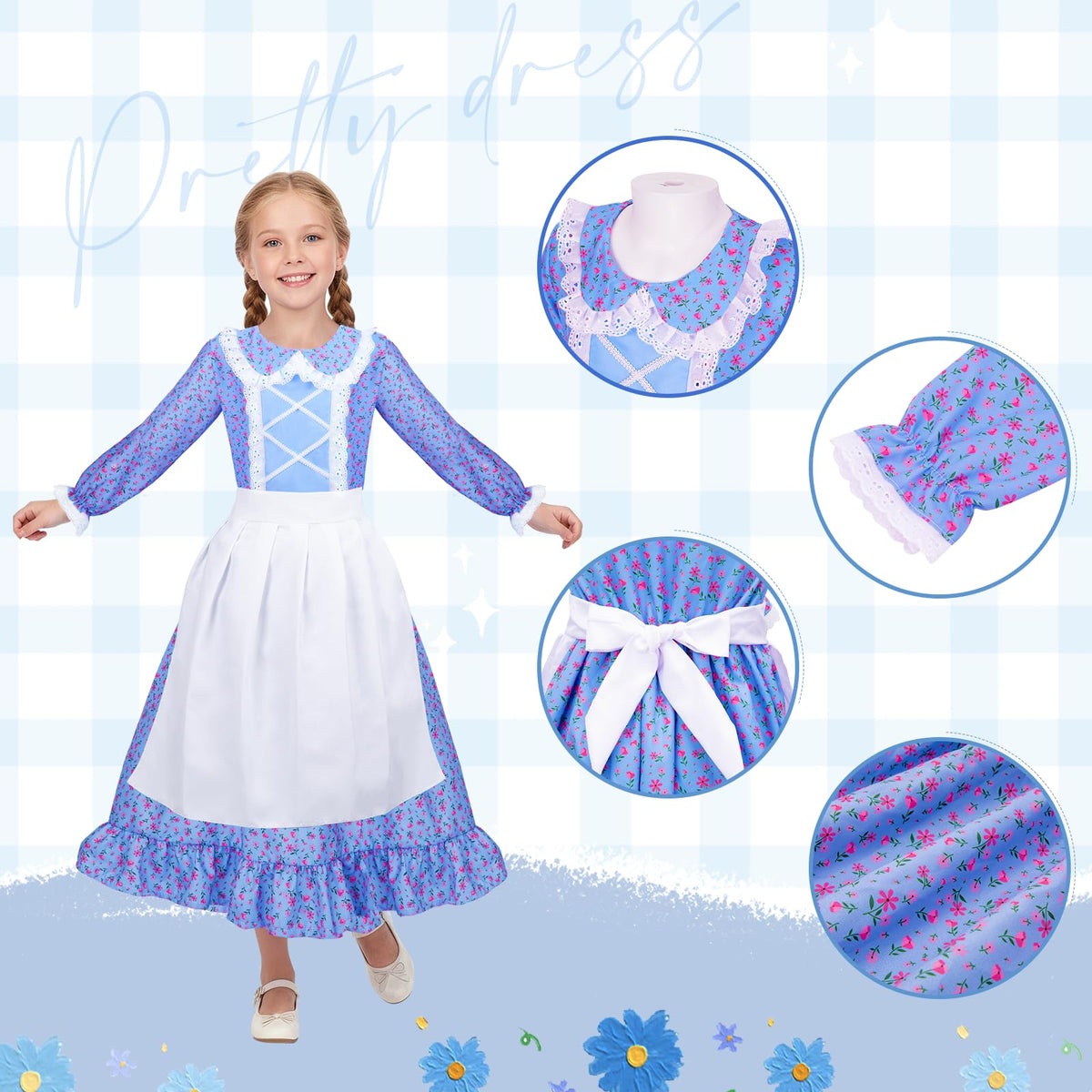 Meland Pioneer dress blue purse completes the complete set for role-play.
