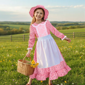 Meland Pioneer dress brown full costume offers a warm, classic tone for period costumes.