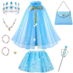Meland Princess cape rainbow glitter, ideal for pretend play and dress-up