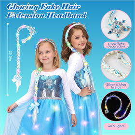 Meland braided headband with lights enhancing royal costume moments