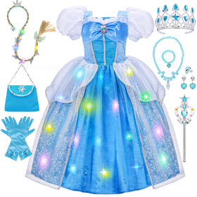 Meland princess dress glow with light-up skirt for magical playtime