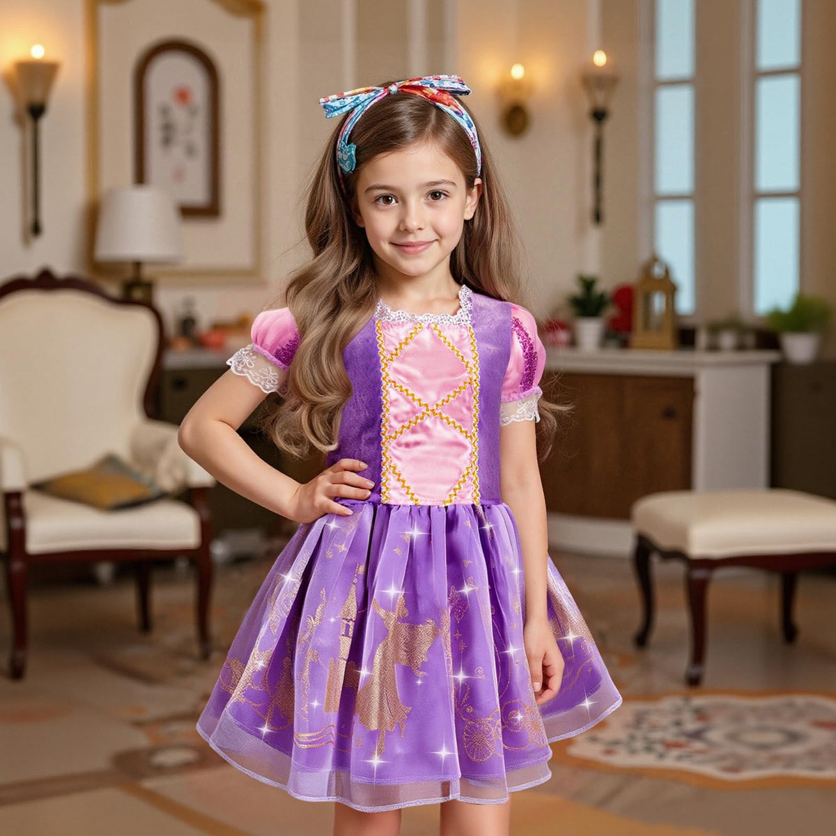 Meland pink princess dress adds cheerful style for joyful pretend play.
